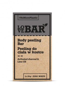 LOVEBAR Body Peeling Bar Activated Charcoal & Lime Oil